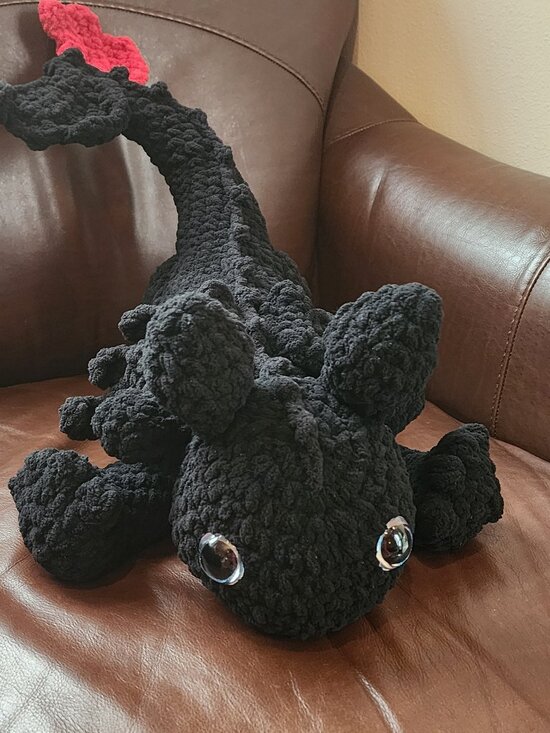 Handmade Other - Back Playful Dragon - Handmade Crochet Plushie